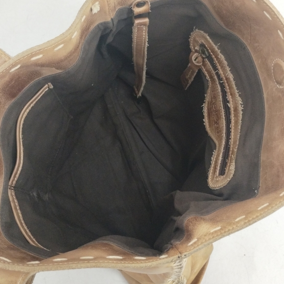 Bed Stu Tote Bag Tan Distressed Leather Whip Stitch - Picture 14 of 16